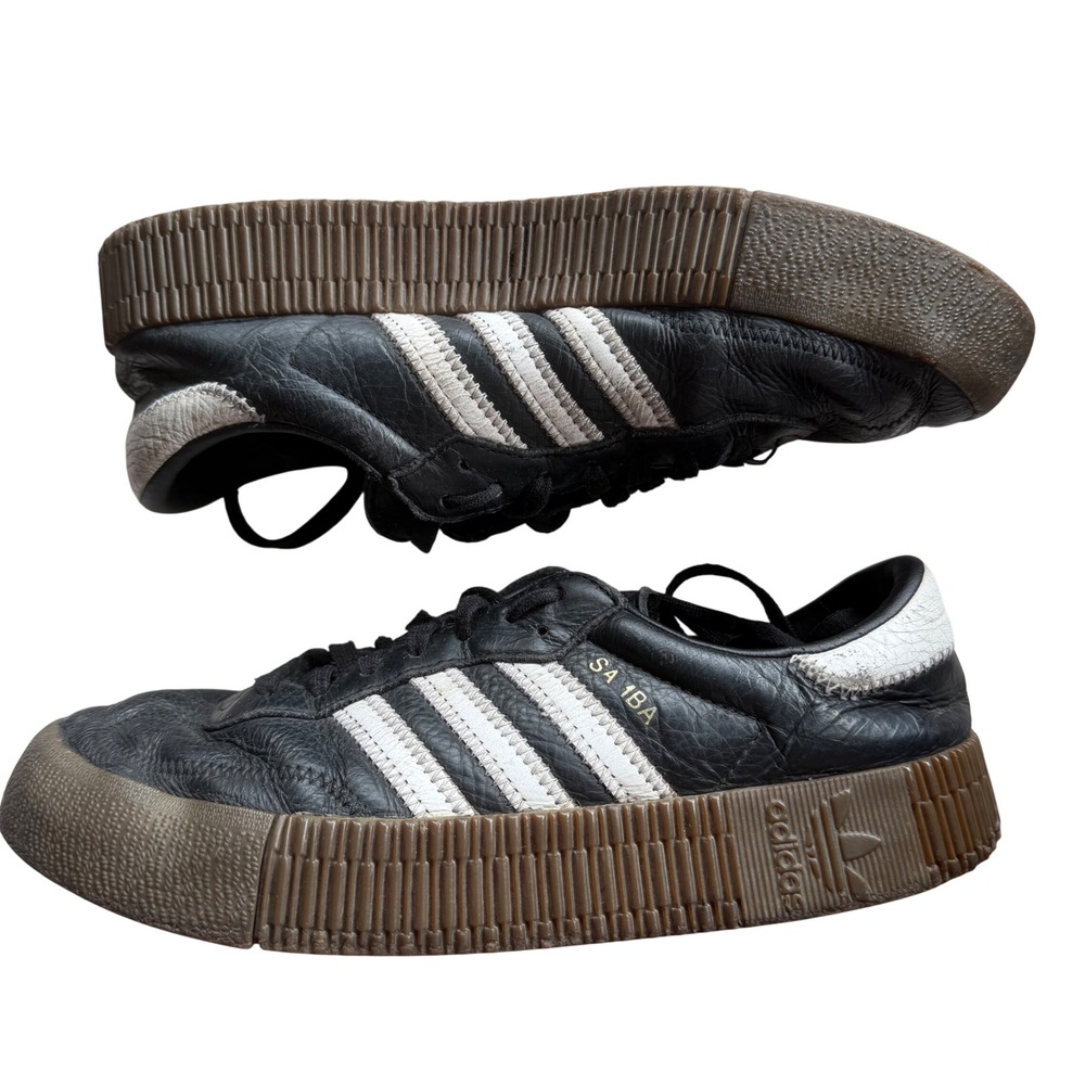 Adidas Sambasose Platform Sneakers Black Gum Sole Blokecore Streetwear Size 7.5